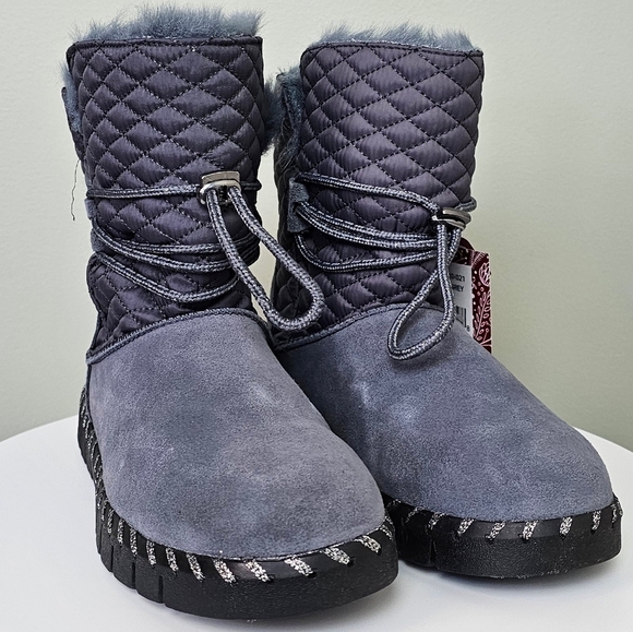 Muk Luks Womens Flexi Bridgehampton Pull-on Boot Dark Grey |Outdoor Cozy Spring - Picture 5 of 13